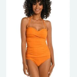 La Blanca Island Goddess Twist Bandeau Tankini Top